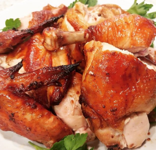 "Great recipe that produces gorgeous golden chicken with a delicious flavor."